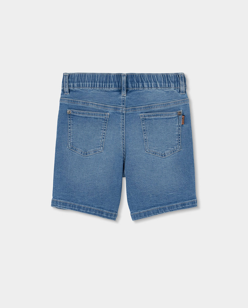 Bermudas Denim Elástico Infantil Boboli Azul denim-2