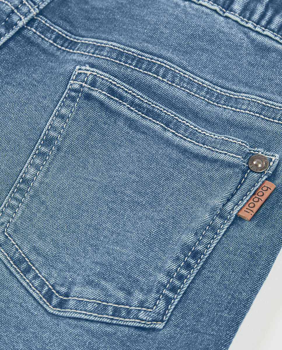 Bermudas Denim Elástico Infantil Boboli Azul denim-4
