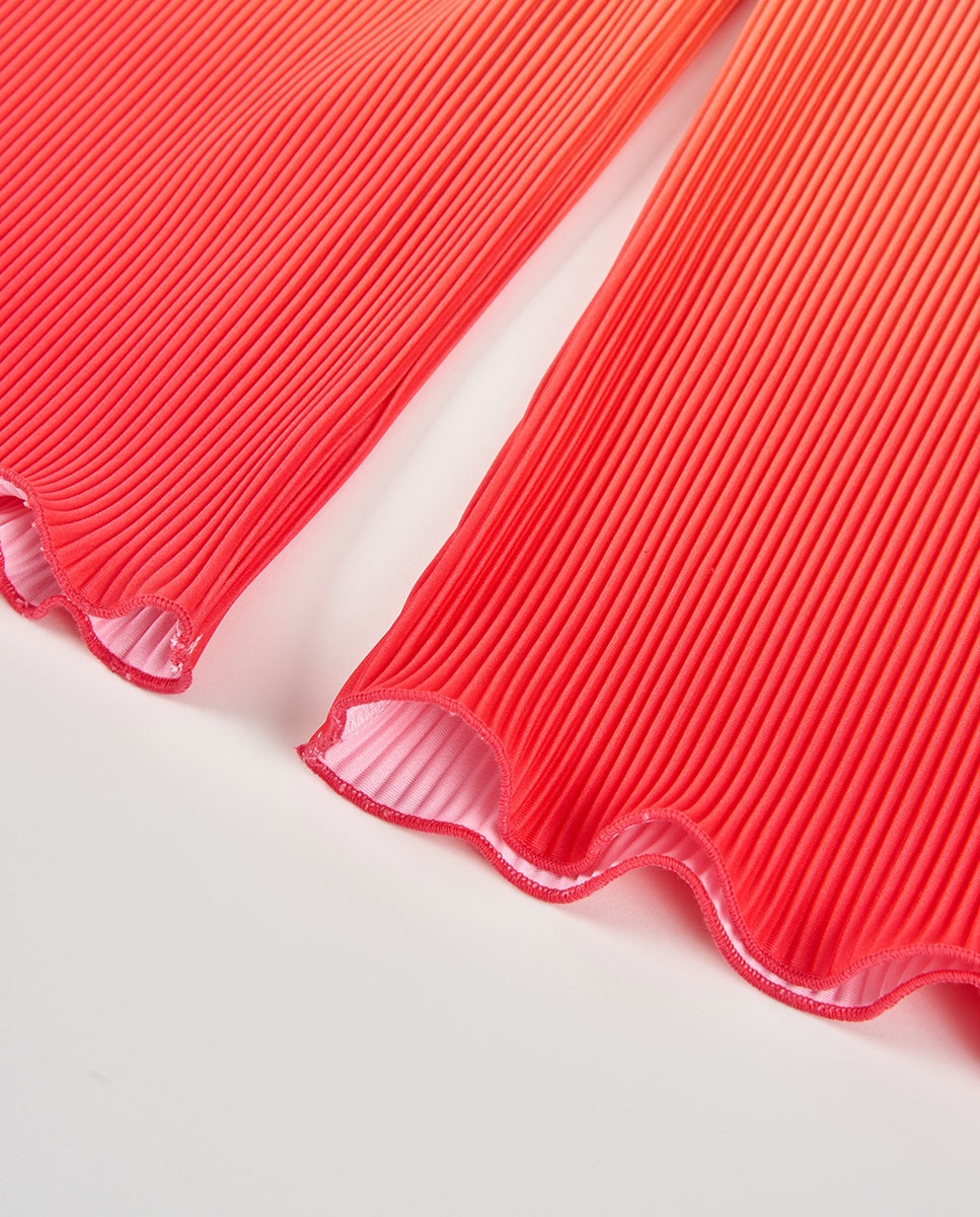 Calças de Malha Infantil Boboli Branco / Rosa-4