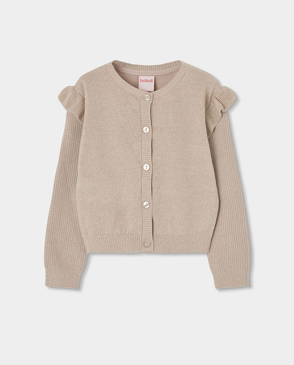 Casaco de Malha Infantil Bege-1