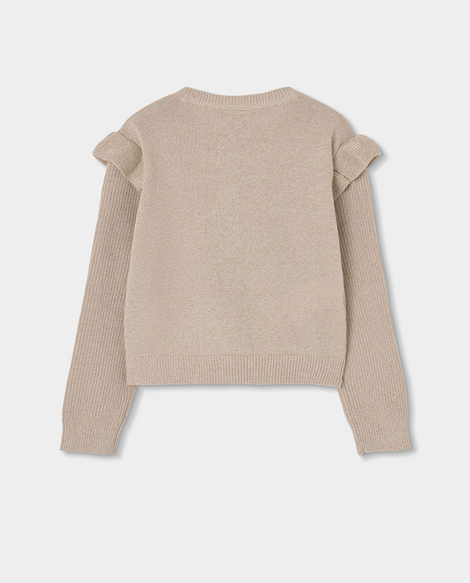 Casaco de Malha Infantil Bege-2