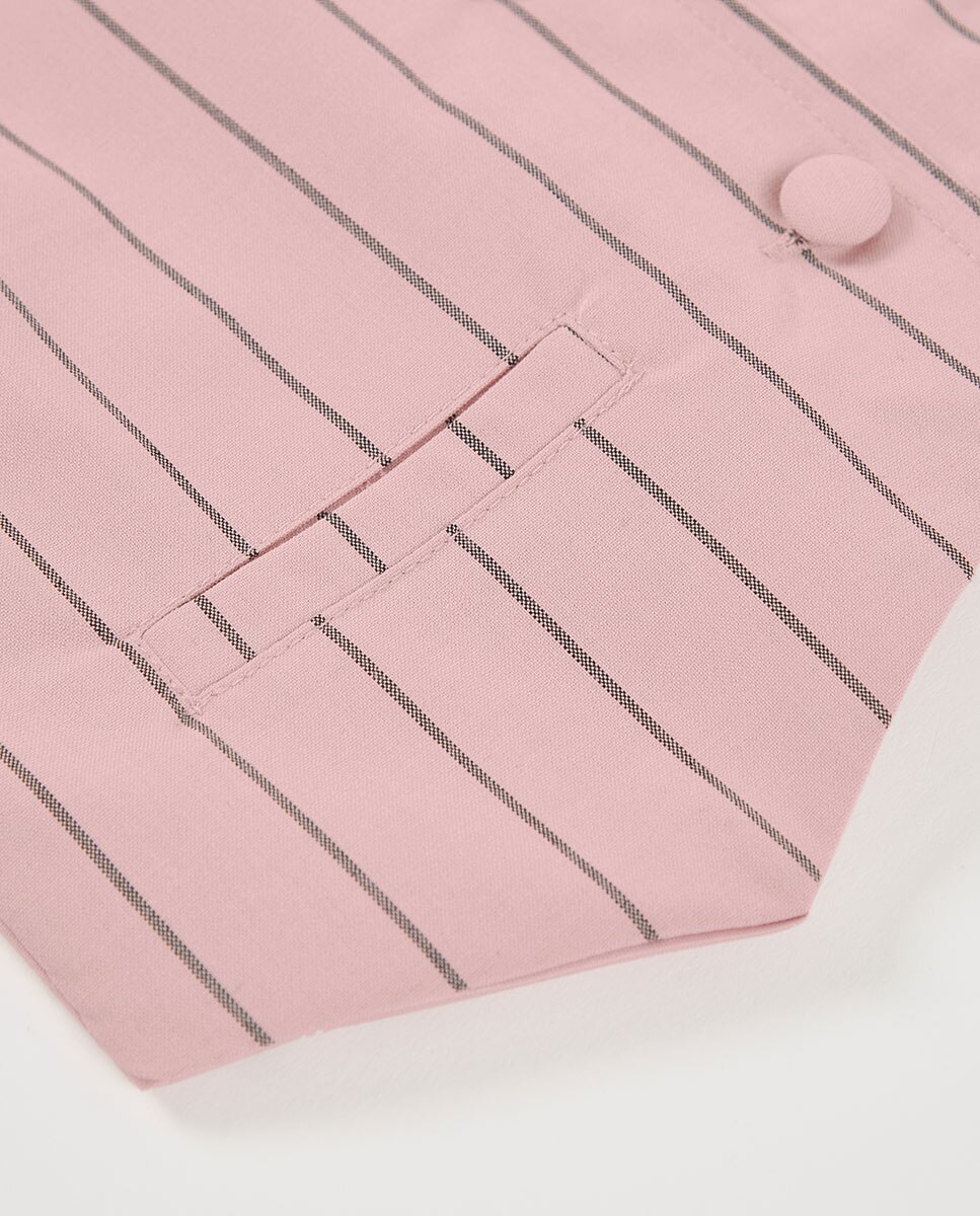Colete de Malha Às Riscas Infantil Boboli Rosa-claro-4