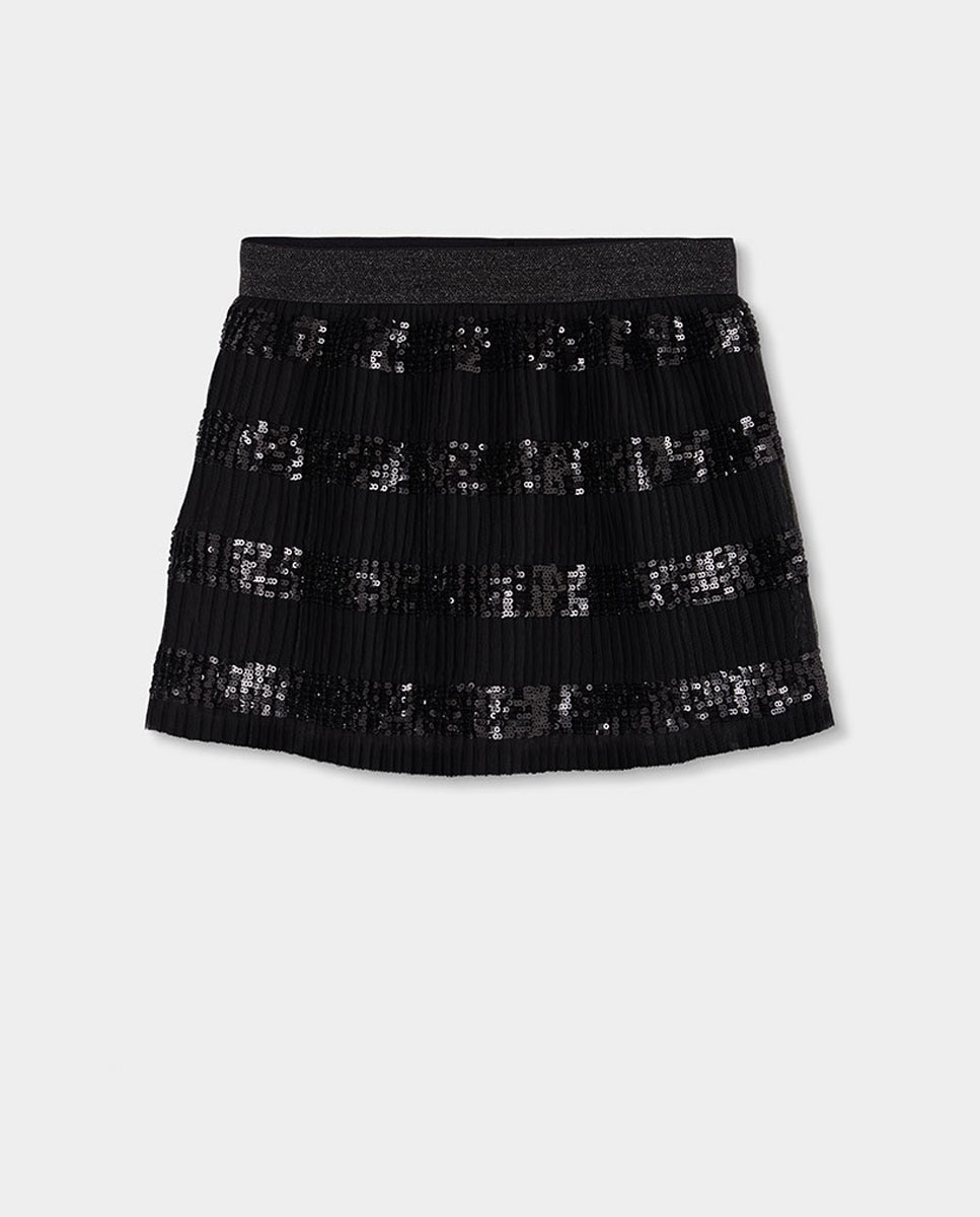 Saia de Tule com Lantejoulas Infantil Boboli Cinzento-escuro-1