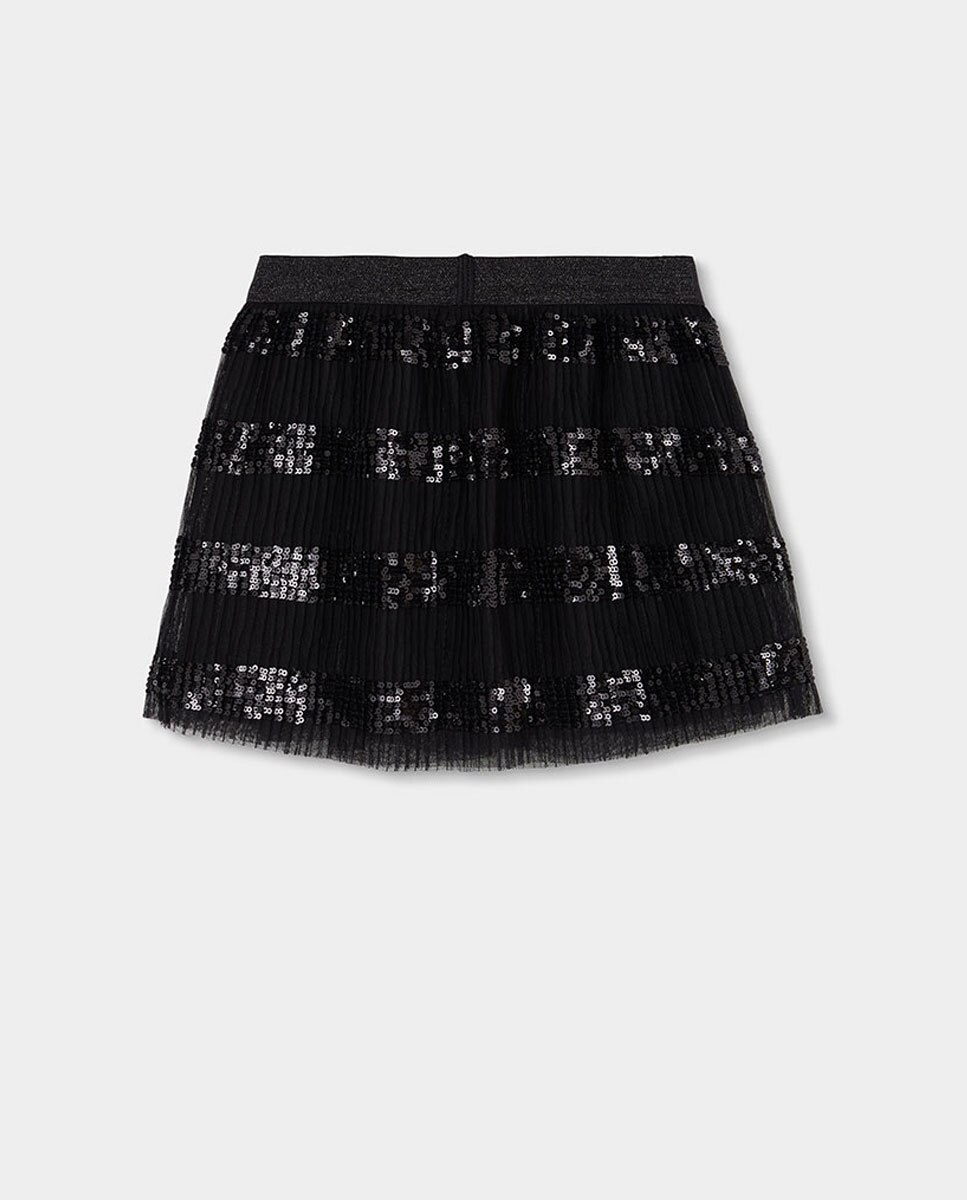 Saia de Tule com Lantejoulas Infantil Boboli Cinzento-escuro-2