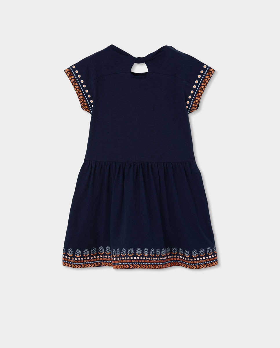 Vestido de Malha Flamé Infantil Azul-2