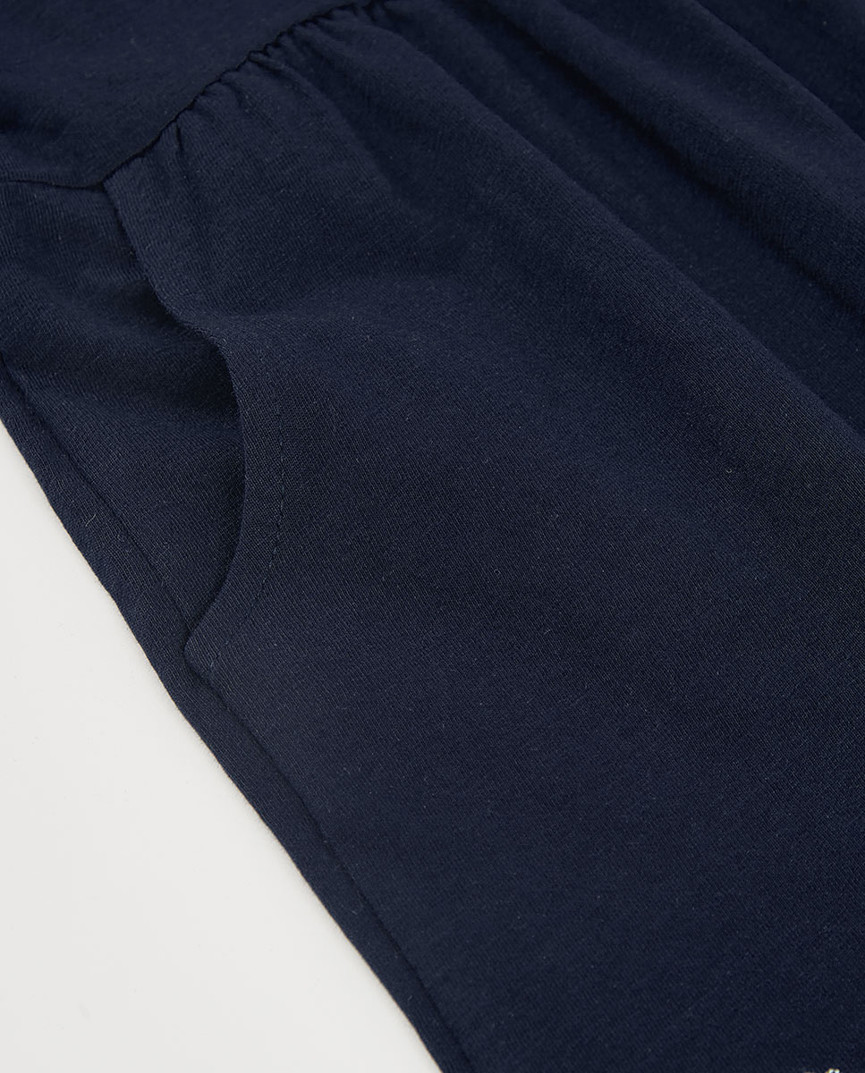 Vestido de Malha Flamé Infantil Azul-4
