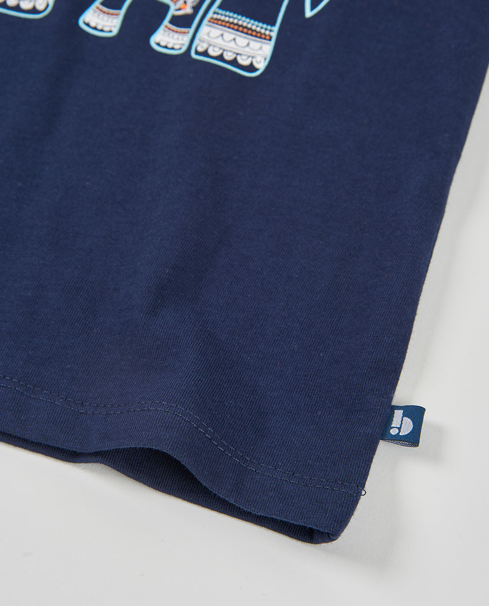 T-shirt de Malha Infantil Boboli Azul-escuro-4