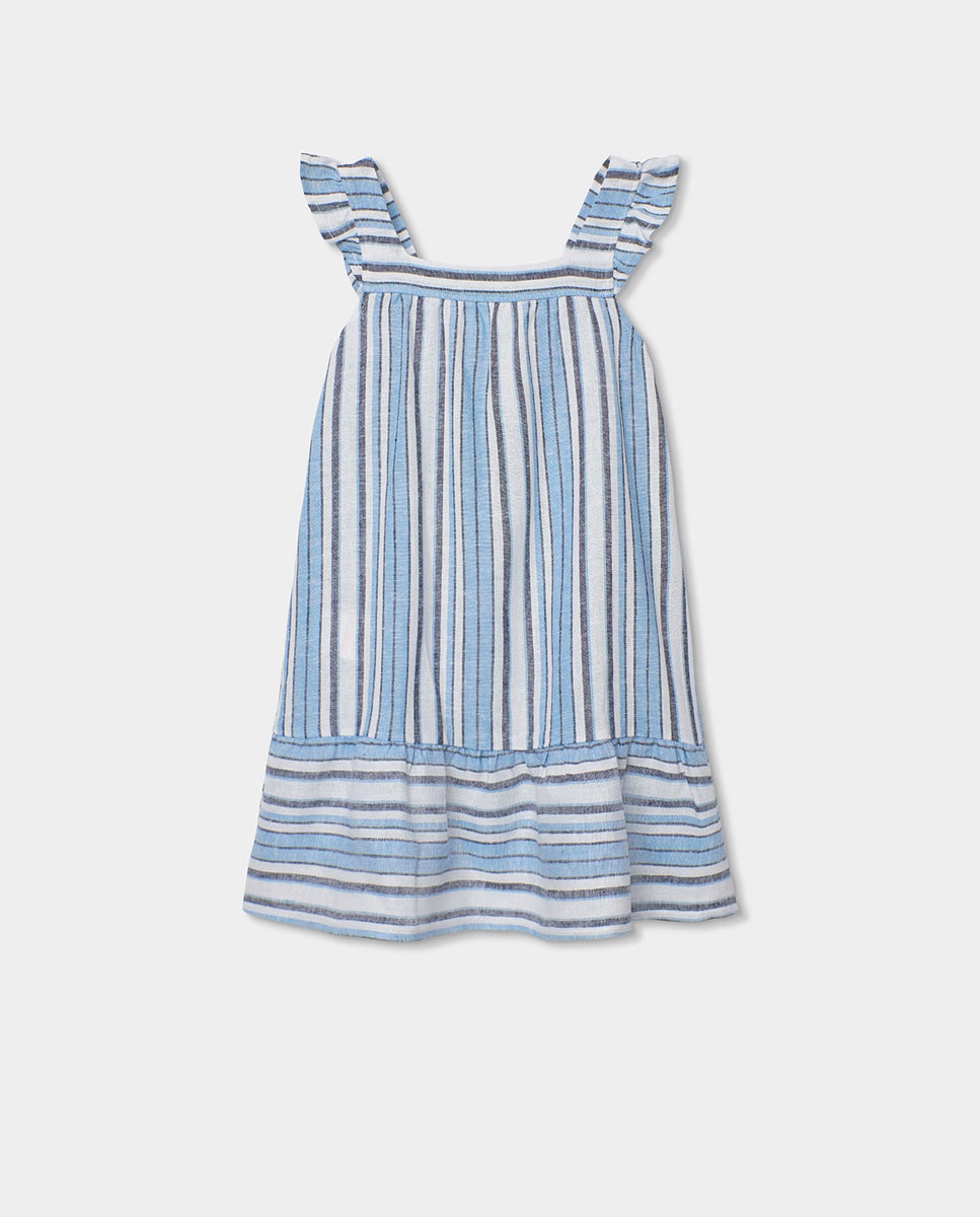 Imagem 0 de Vestido em Linho Às Riscas Infantil