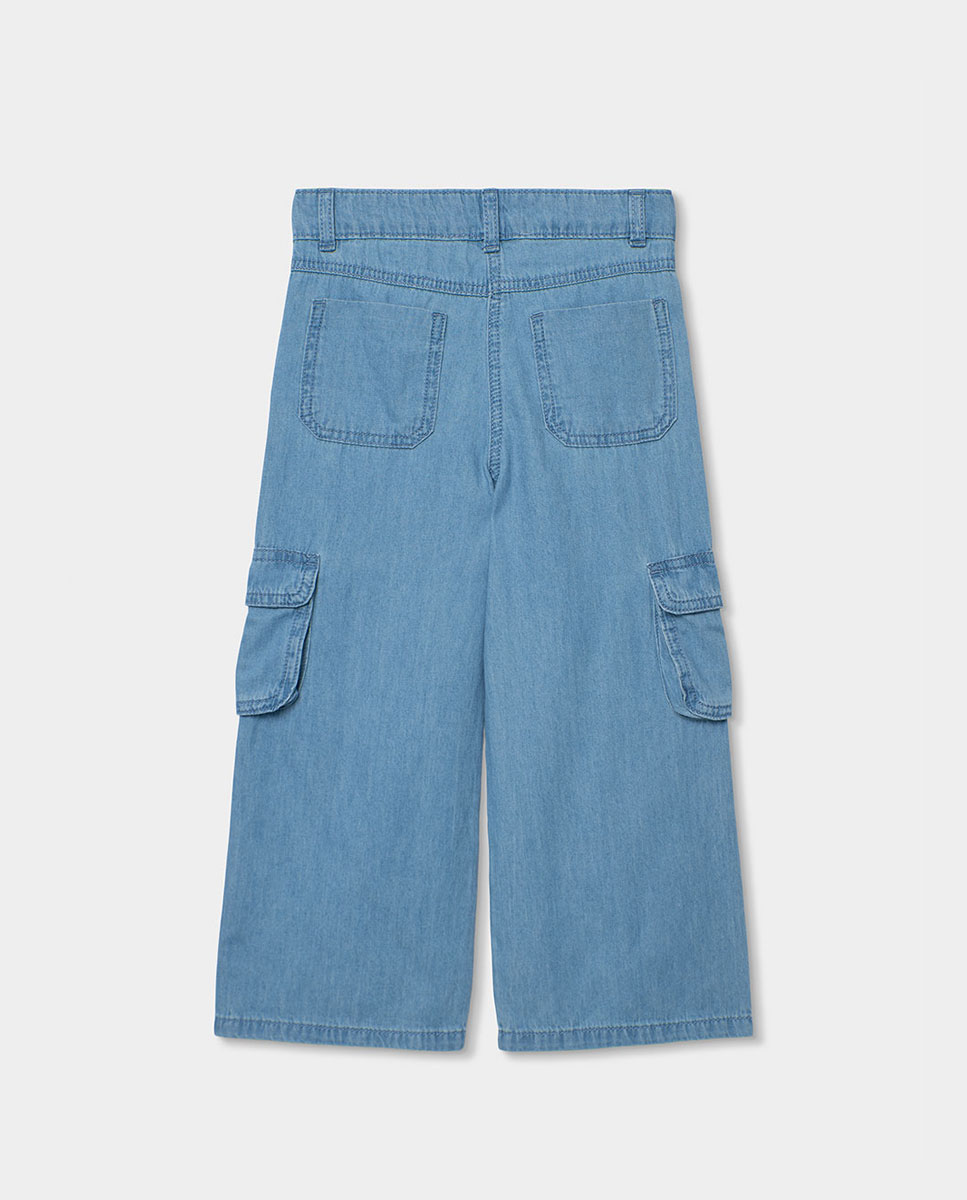 Calças Denim Infantil Boboli Azul-claro-2