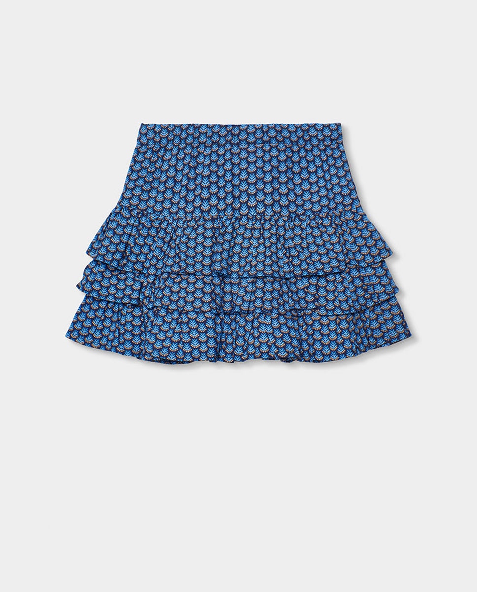 Saia de Tecido Estampado Infantil Boboli Azul / Preto-2