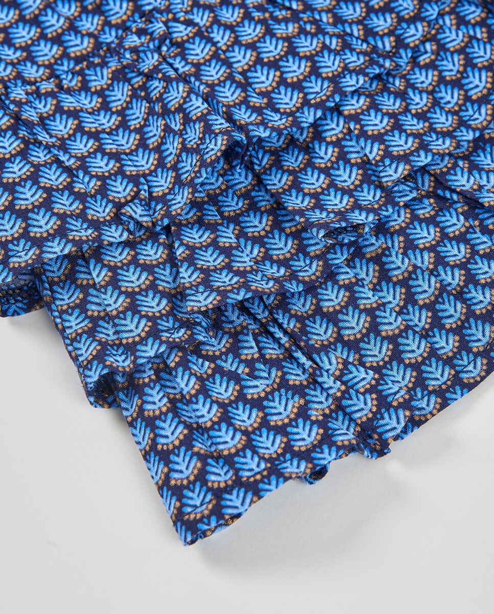 Saia de Tecido Estampado Infantil Boboli Azul / Preto-4