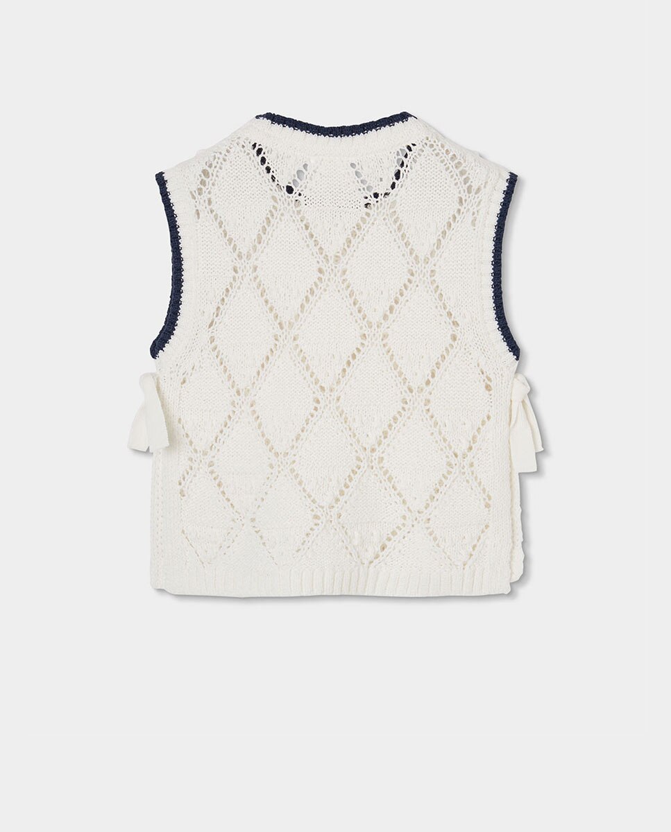 Colete de Malha Infantil Boboli Branco-2
