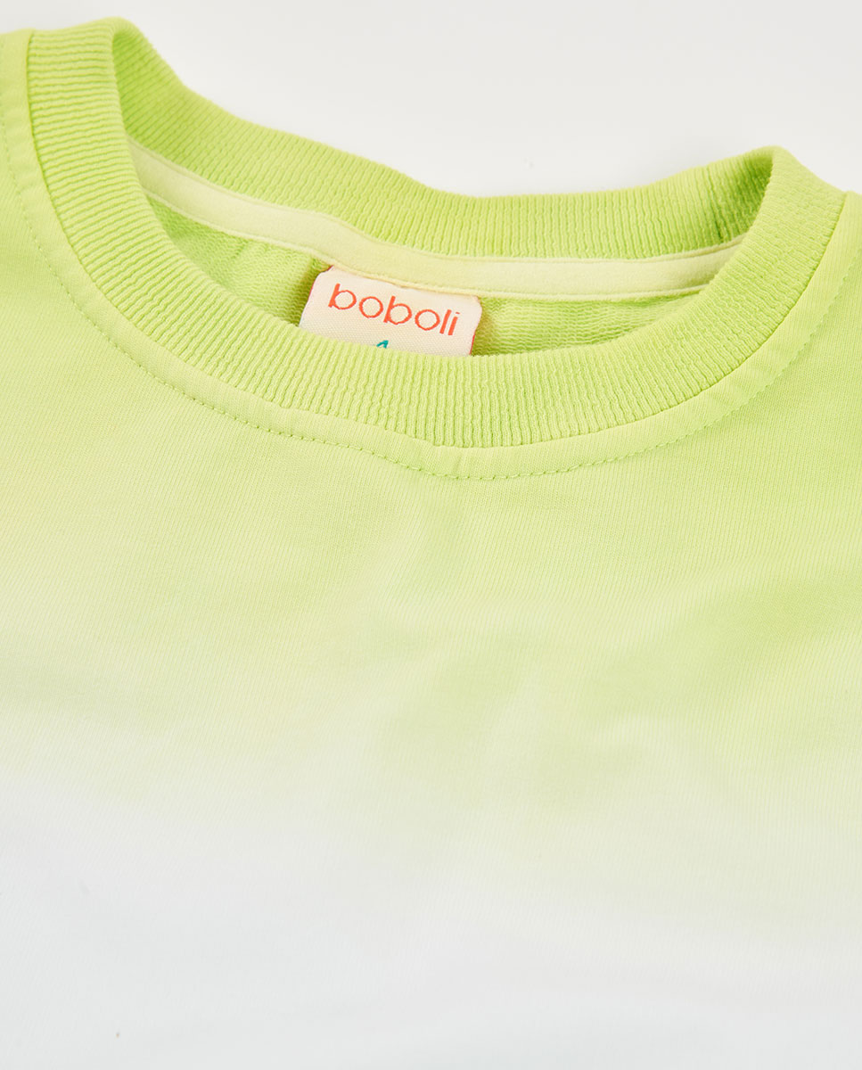 Sweatshirt em Felpa Tintada Azul / Verde-3