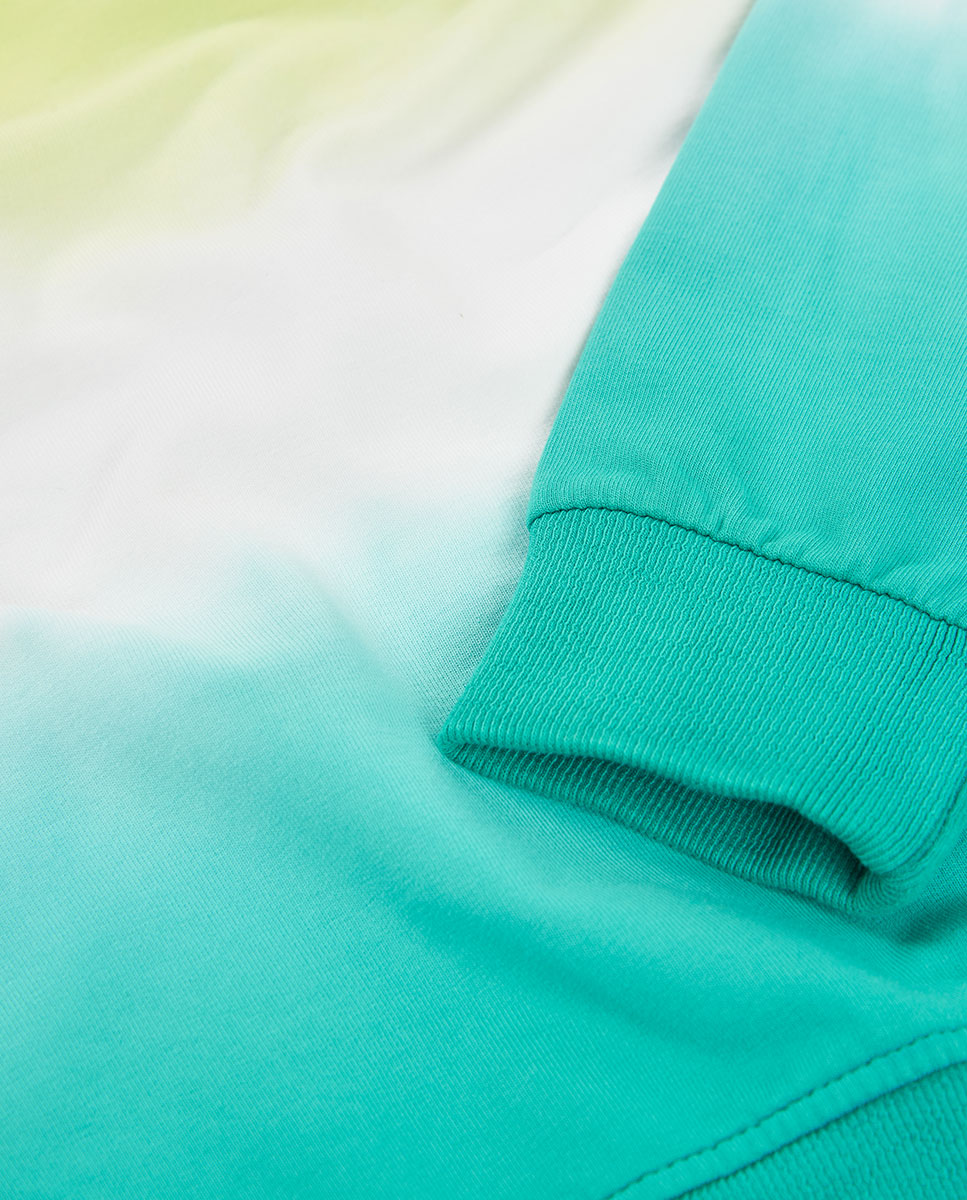 Sweatshirt em Felpa Tintada Azul / Verde-4
