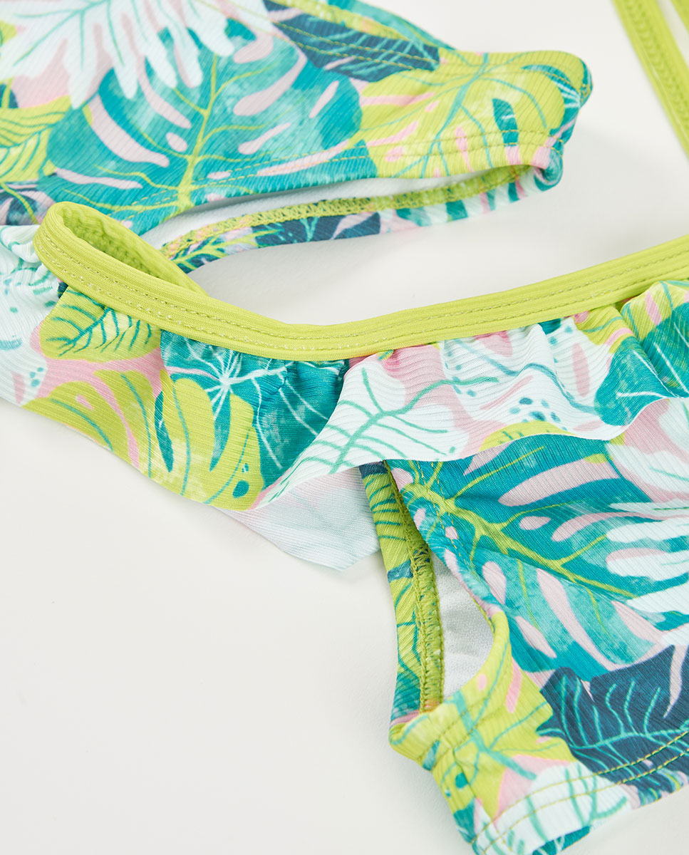 Biquíni em Poliamida Estampado Infantil Boboli Azul / Verde-3