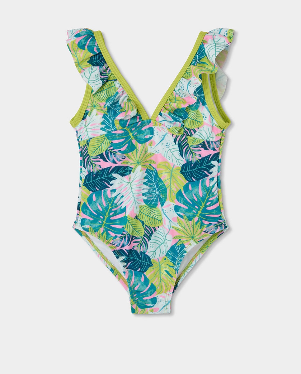 Fato de Banho Poliamida Estampado Infantil Boboli Verde-1