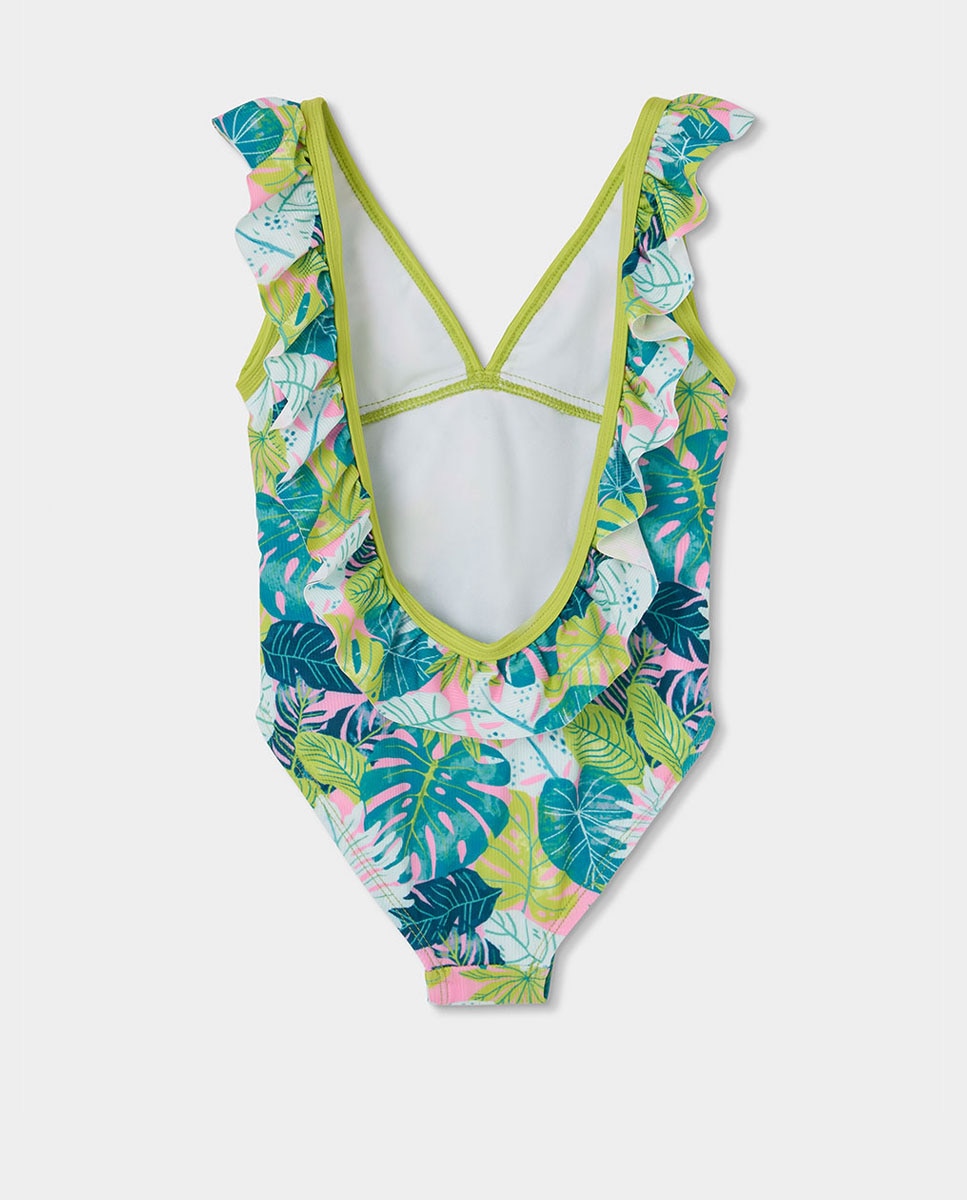 Fato de Banho Poliamida Estampado Infantil Boboli Verde-2