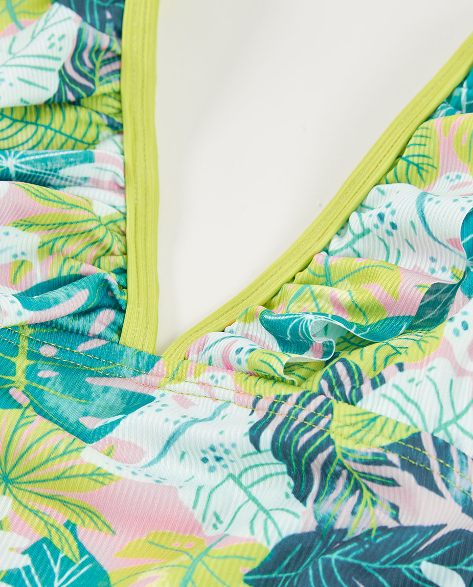 Fato de Banho Poliamida Estampado Infantil Boboli Verde-3