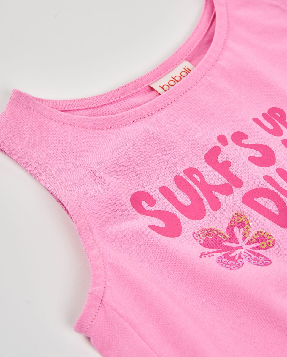 T-shirt de Malha Infantil Rosa-3