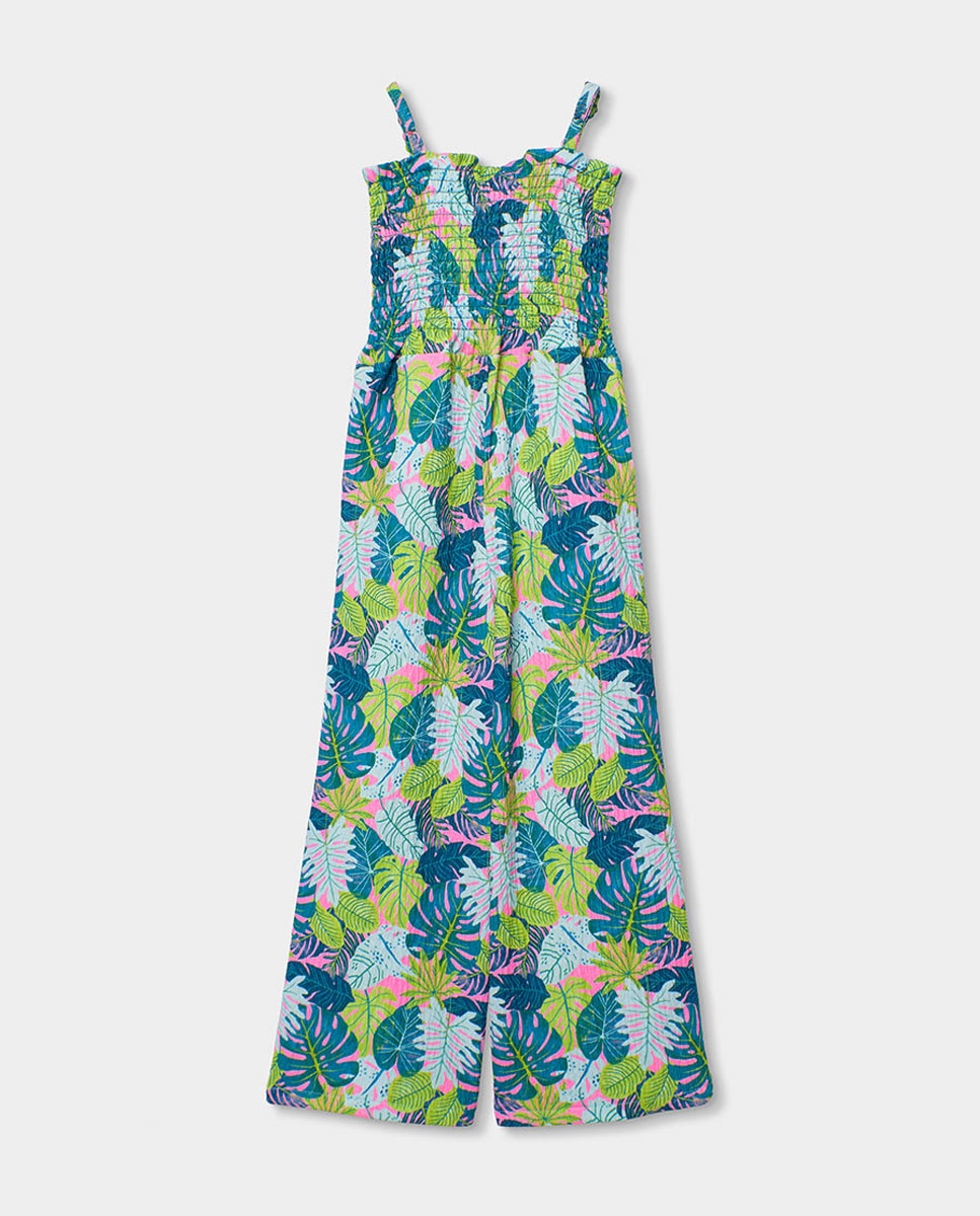 Macacão de Malha Estampado Infantil Rosa / Verde-2