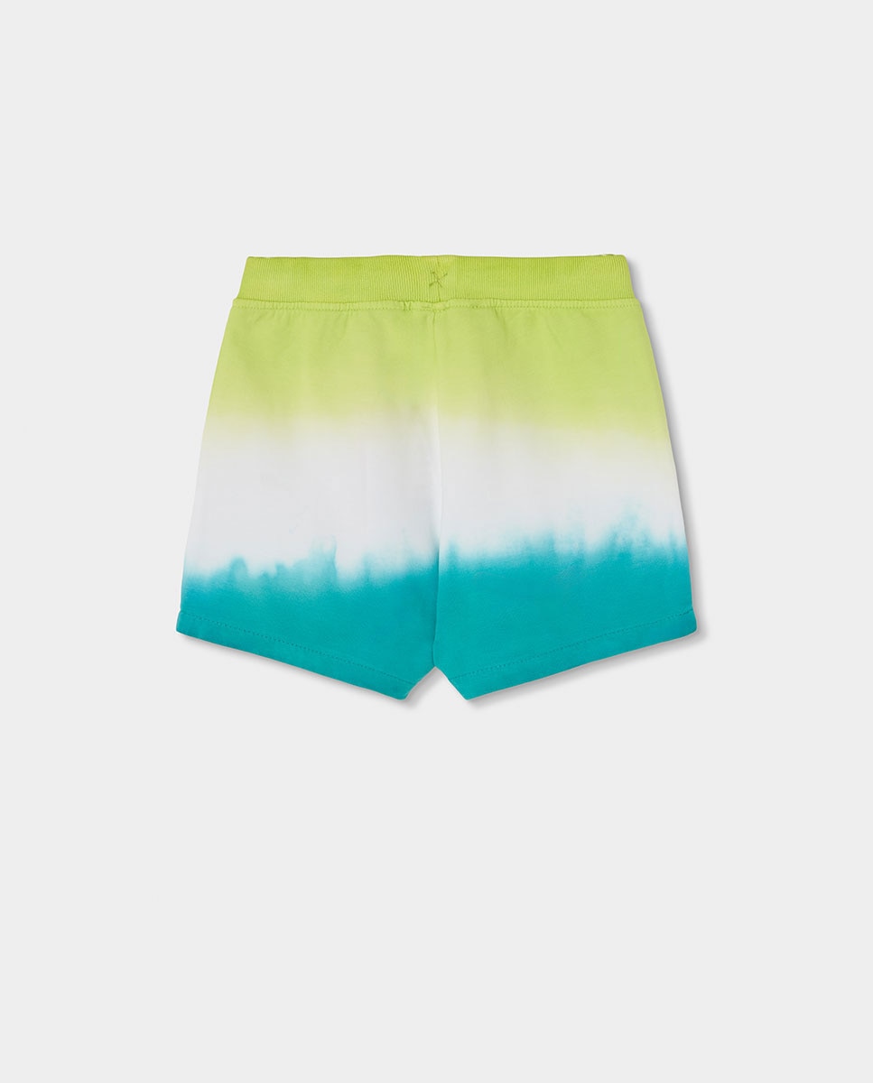 Shorts Felpa Tintado Verde / azul marinho-2
