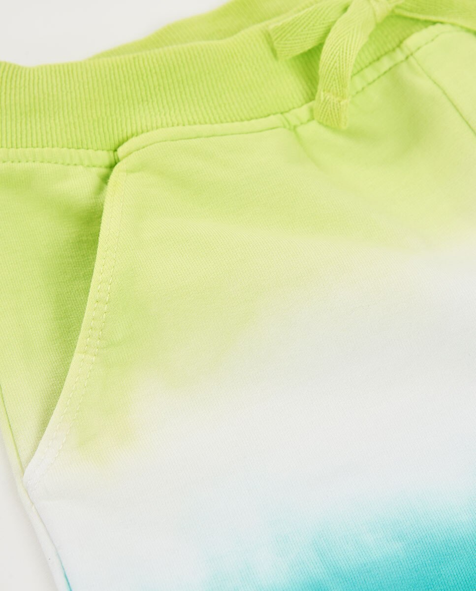 Shorts Felpa Tintado Verde / azul marinho-3