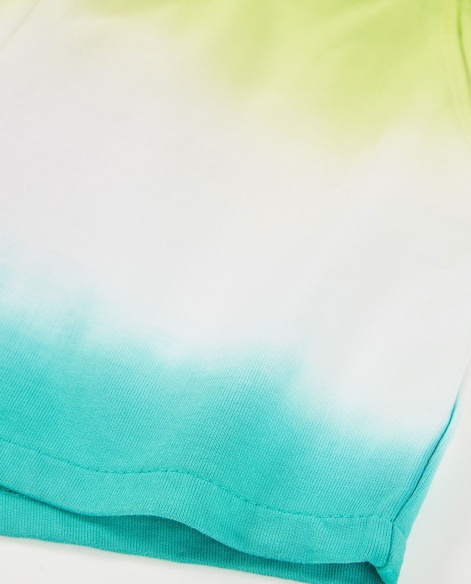 Shorts Felpa Tintado Verde / azul marinho-4