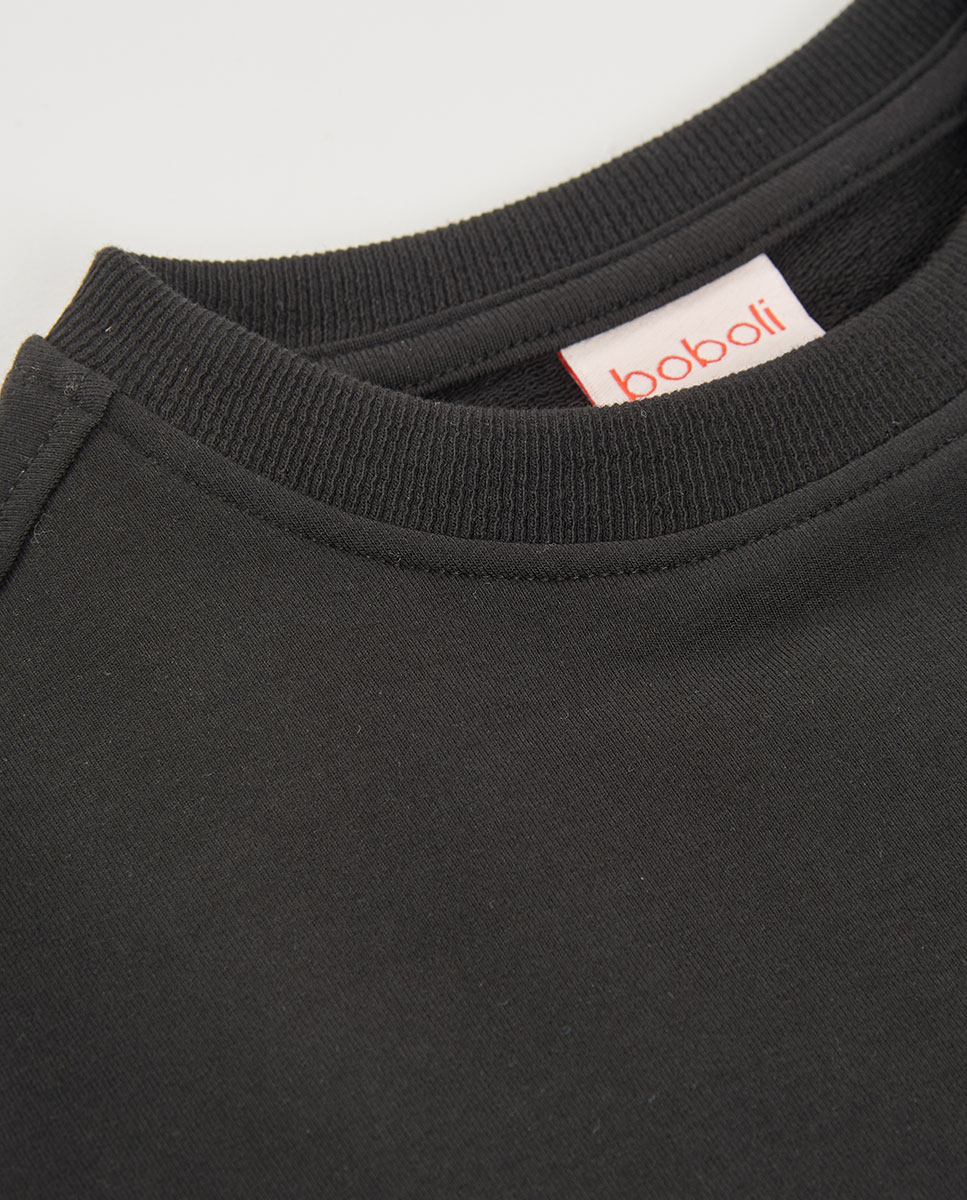 Sweat Felpa Infantil Preto / Verde-flúor-3