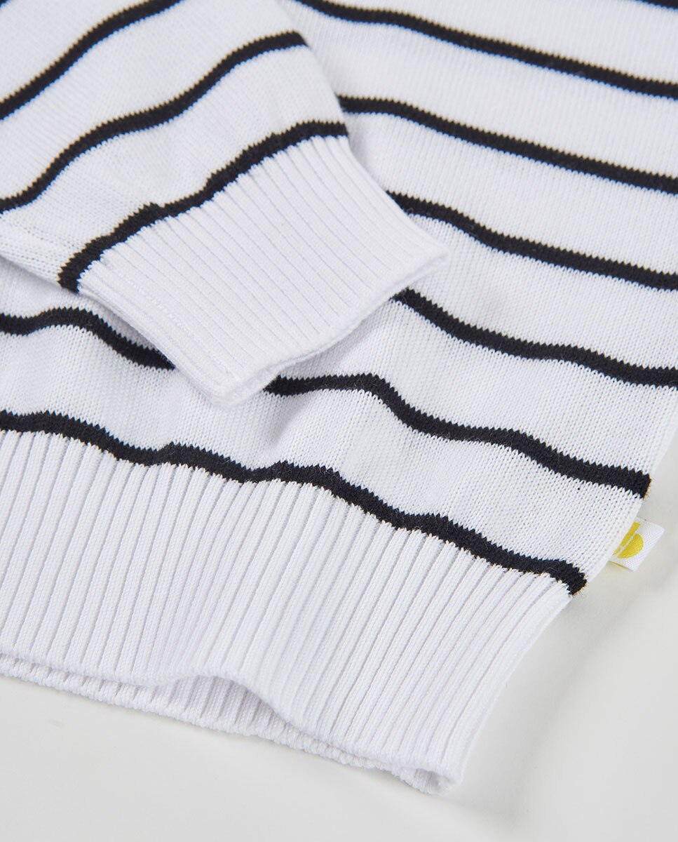 Camisola de Malha Às Riscas Infantil Boboli Branco-4