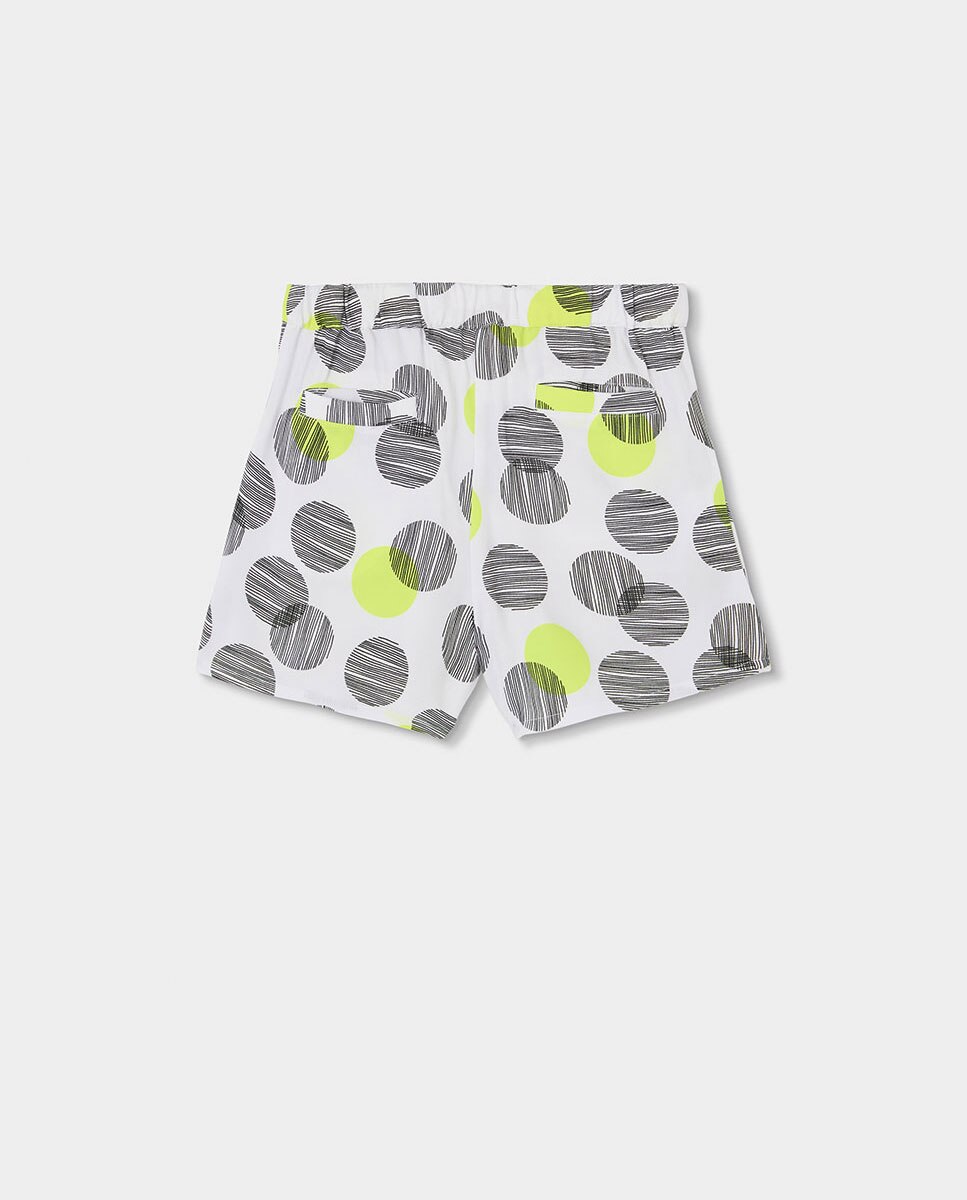 Bermudas em Viscose Estampadas Infantil Branco-2