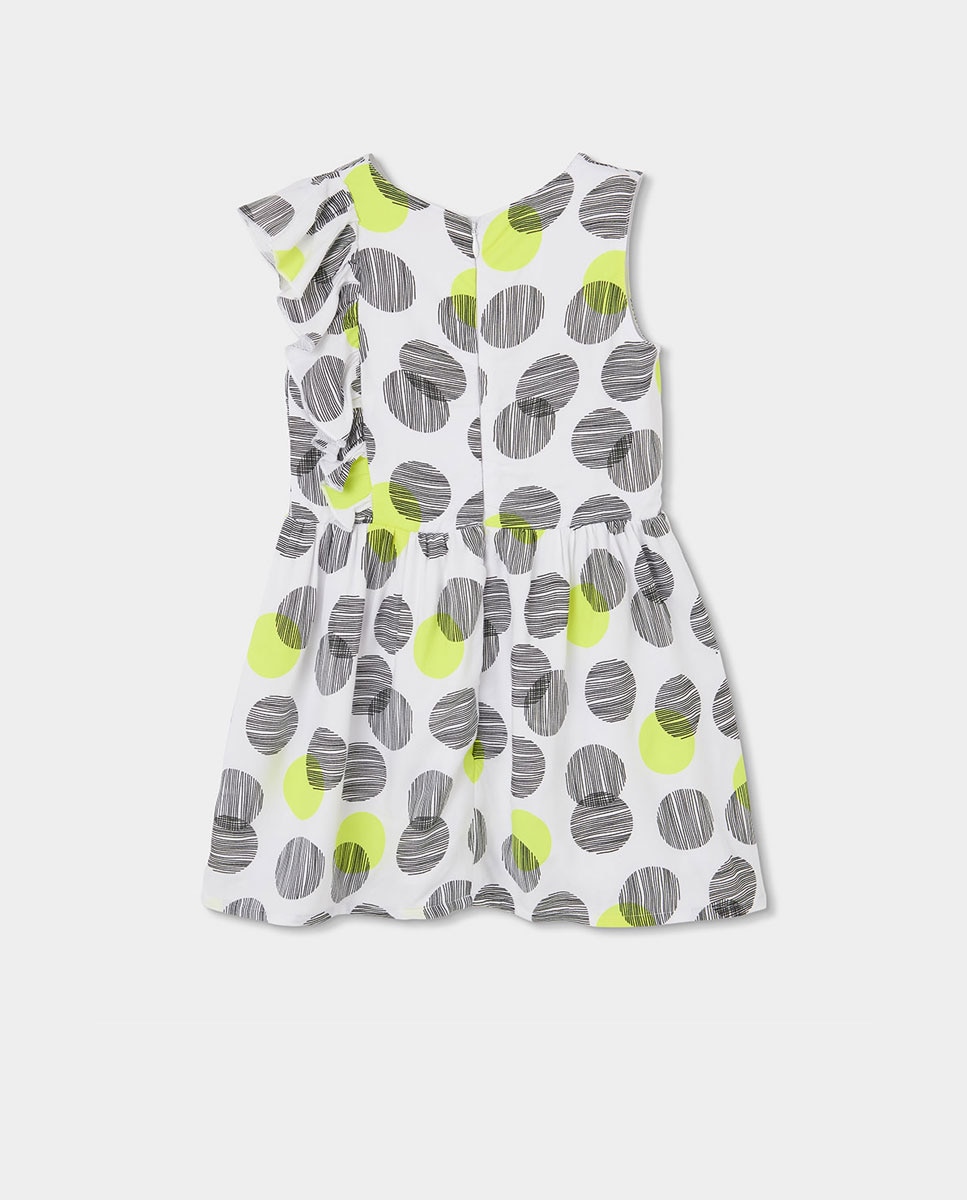 Vestido em Viscose Estampado Infantil Branco-2