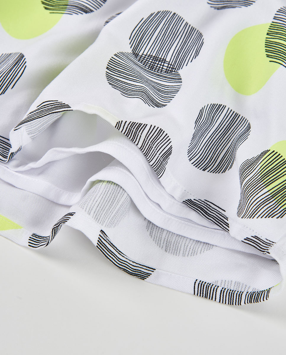 Vestido em Viscose Estampado Infantil Branco-4