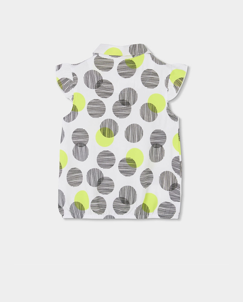Camisa em Sarja Estampada Infantil Boboli Branco-2