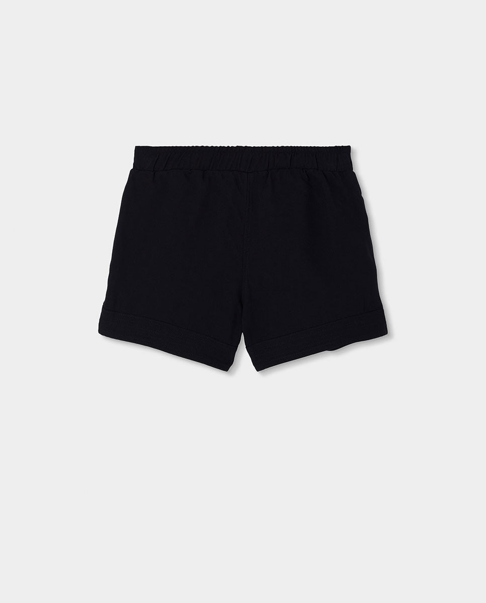 Bermudas em Sarja Viscosa Infantil Azul-escuro-2