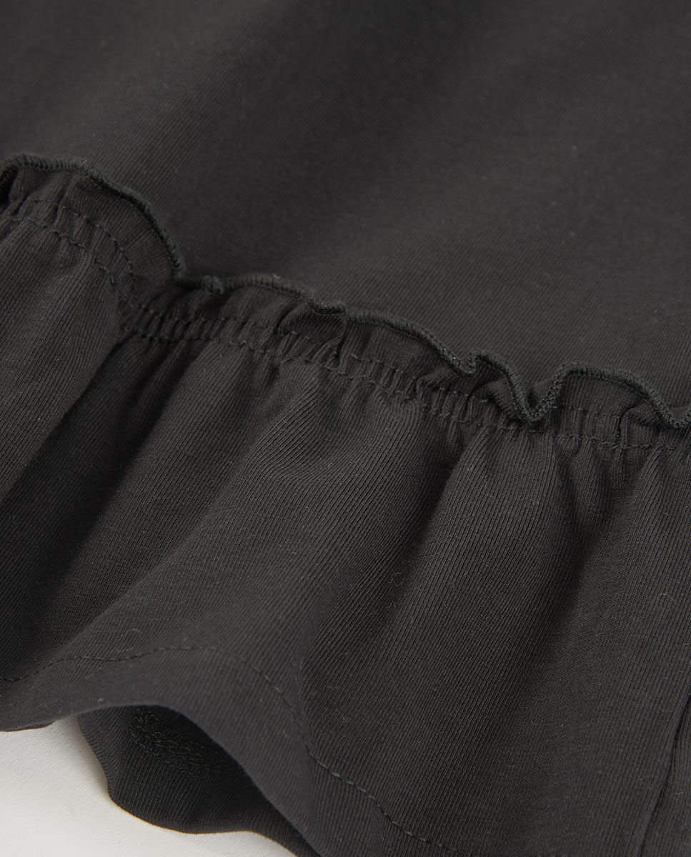 Vestido de Malha Elástica Infantil Preto / Verde-4