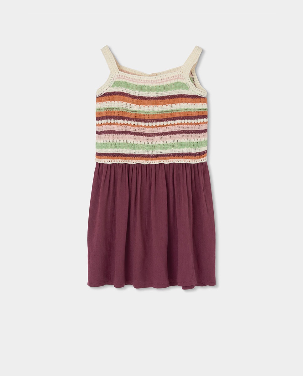 Imagem 0 de Vestido Tricotosa Combinado Infantil