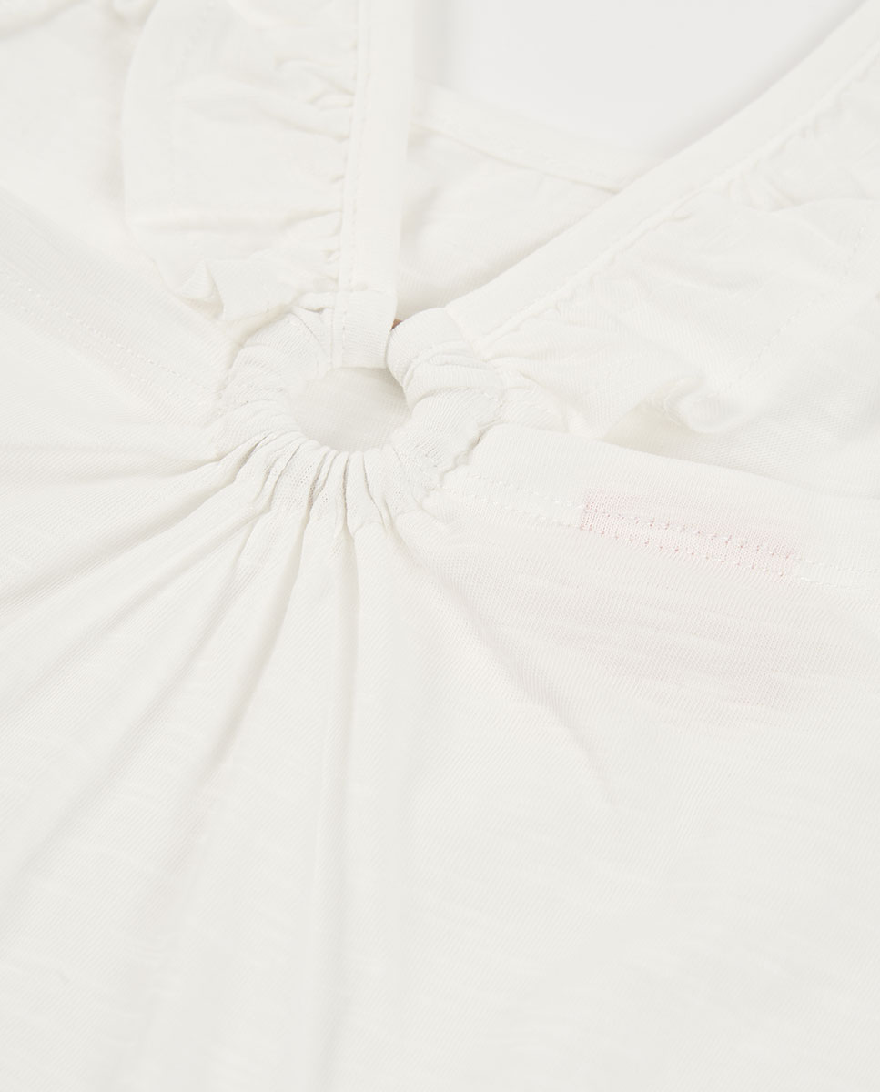 T-shirt de Malha Flamé Infantil Branco-4