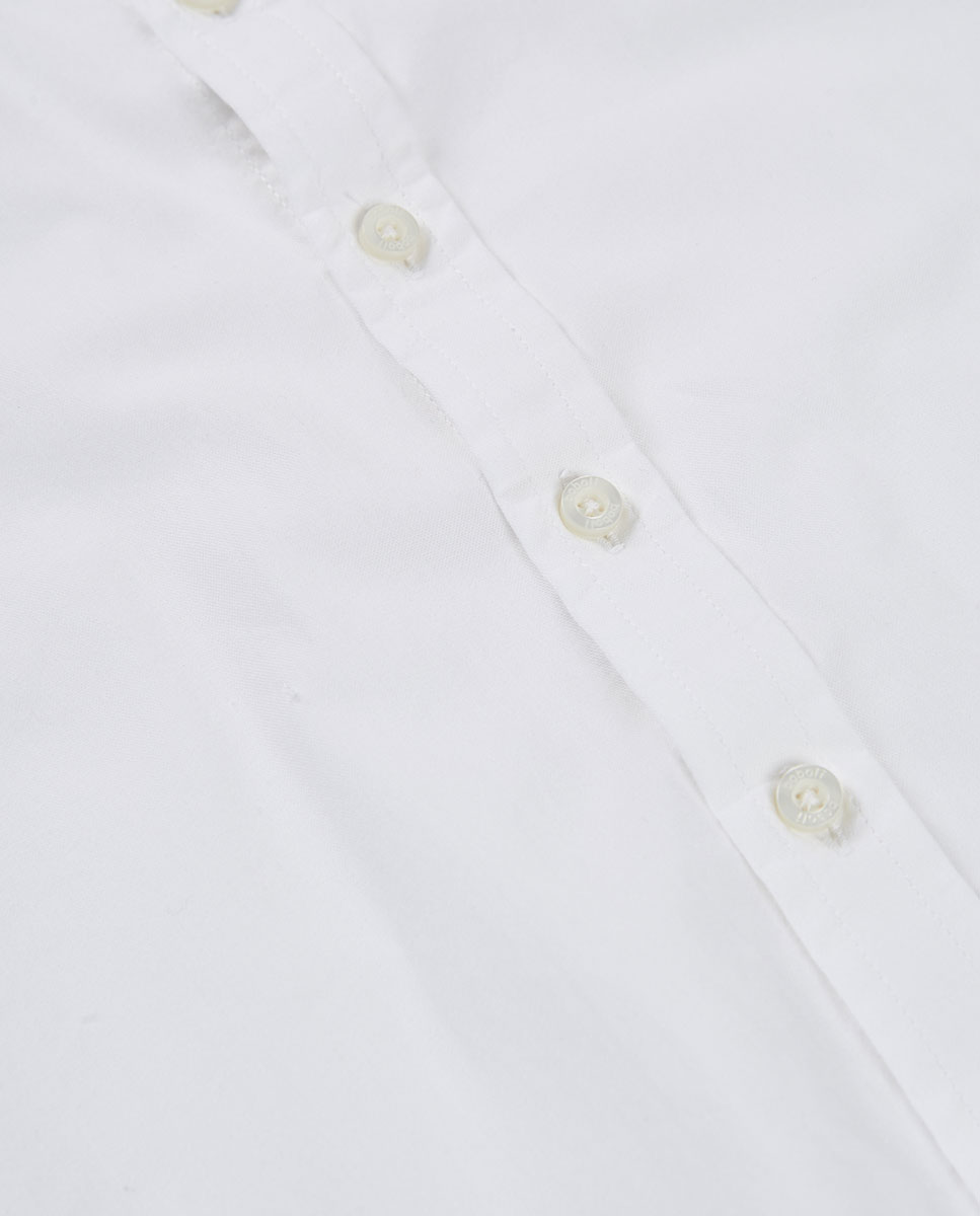 Camisa Oxford de Manga Comprida Infantil Branco-3