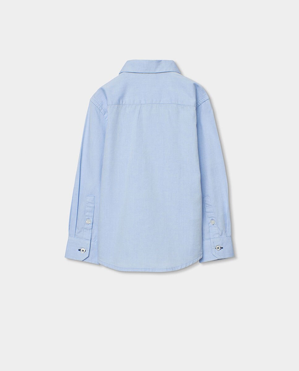 Camisa Oxford de Manga Comprida Infantil Azul-2