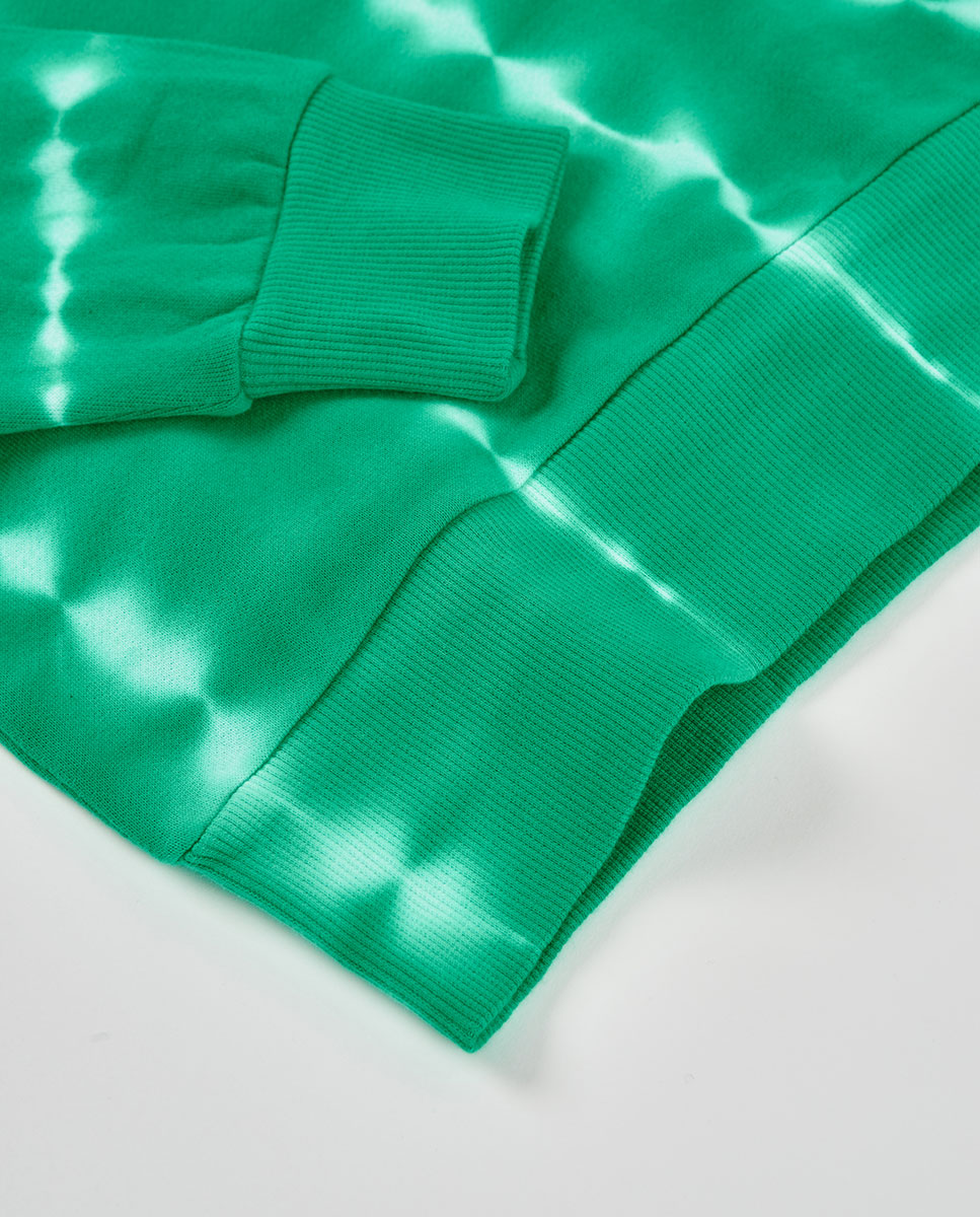Sweatshirt em Felpa Tingida Infantil Boboli Branco / Verde-4