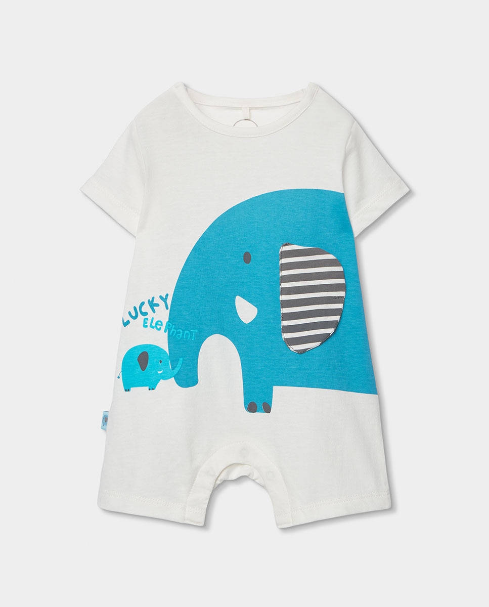 Babygrow de Malha Curto de Bebé Azul-oceano-1