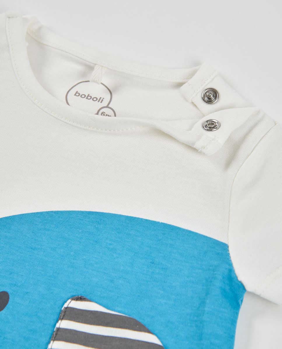 Babygrow de Malha Curto de Bebé Azul-oceano-3