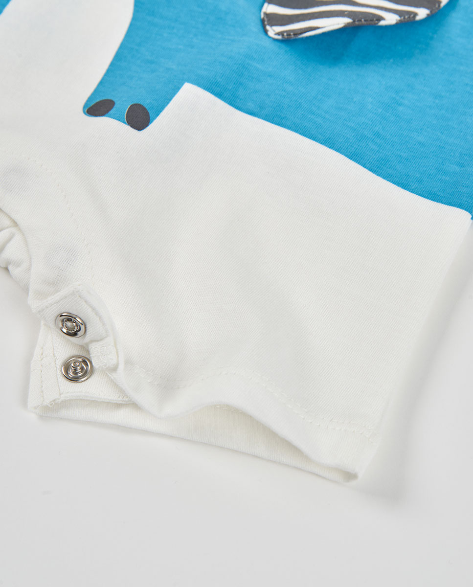 Babygrow de Malha Curto de Bebé Azul-oceano-4