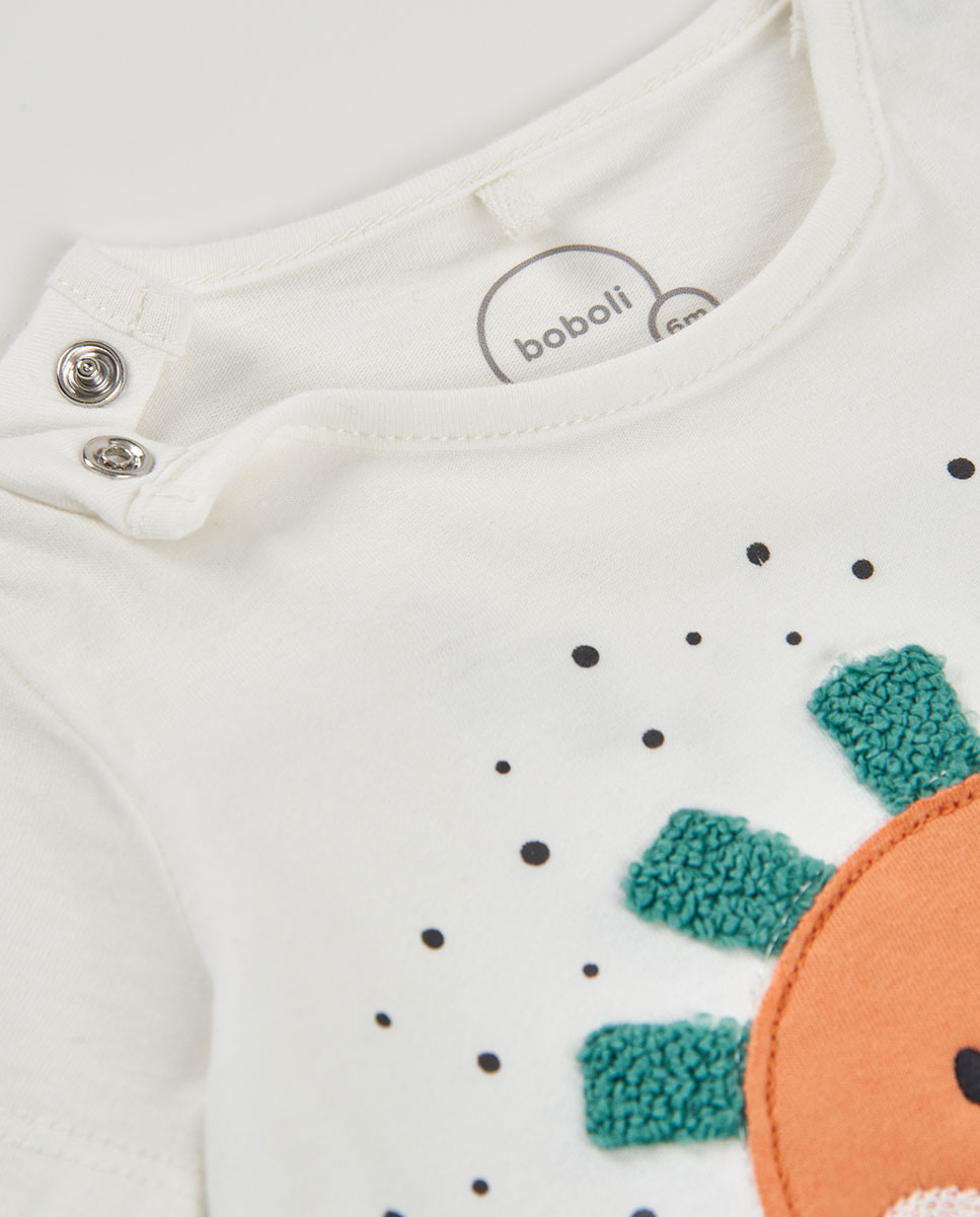 Babygrow de Malha de Bebé Boboli Branco-3