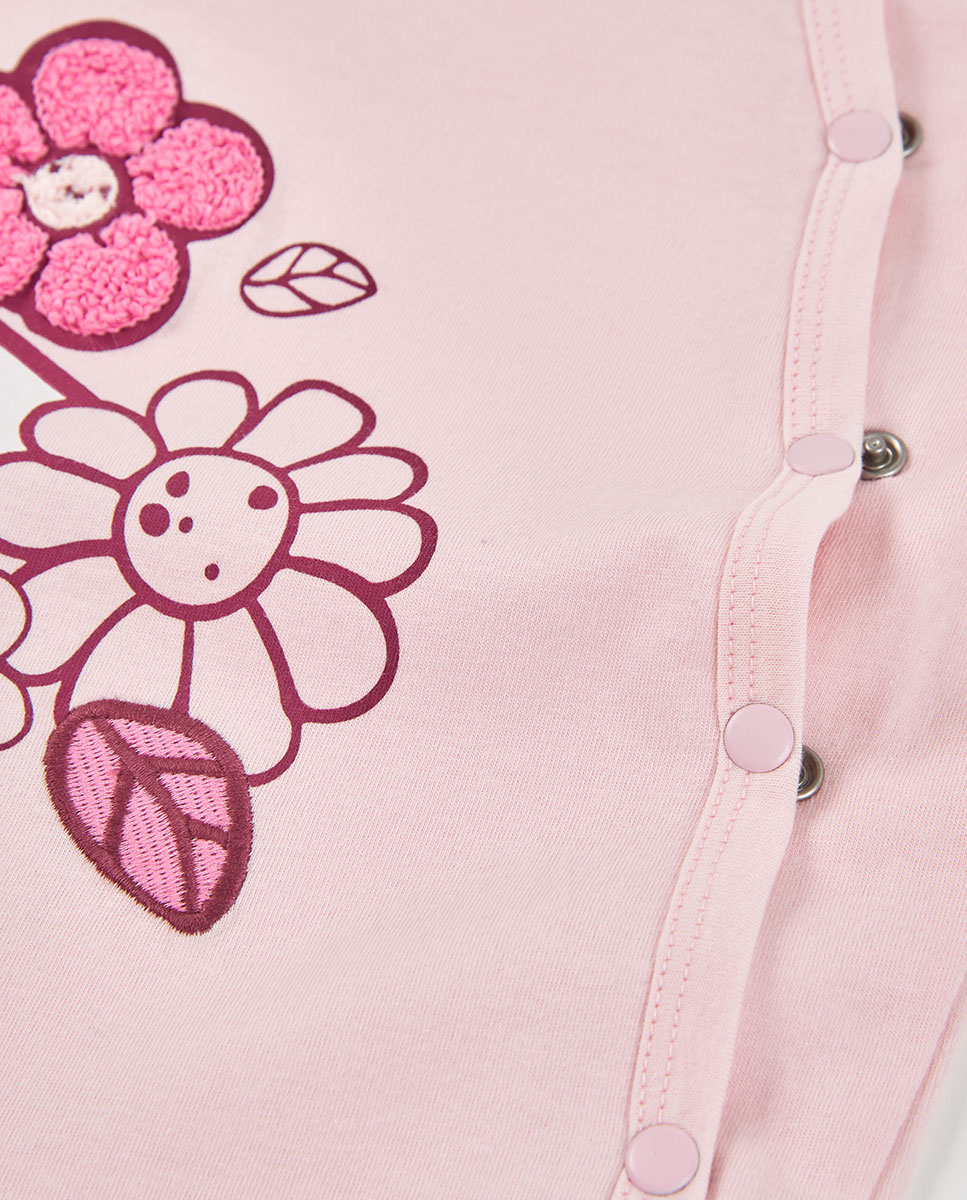 Babygrow de Malha de Bebé Boboli Rosa-3