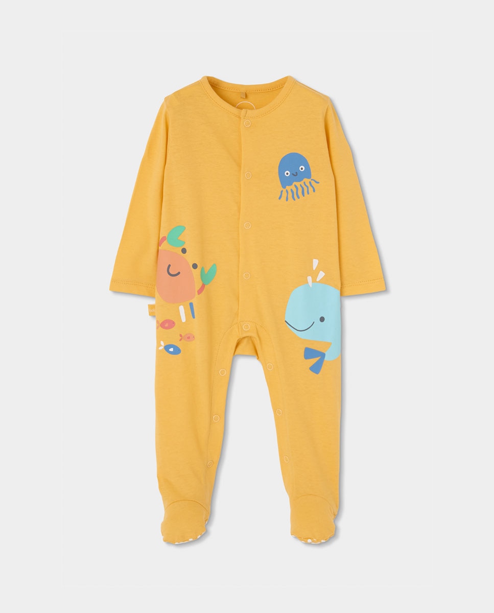 Babygrow de Malha de Bebé Boboli Amarelo-1