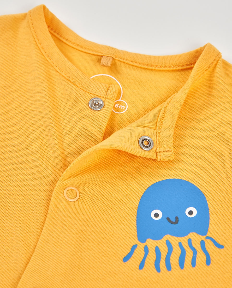 Babygrow de Malha de Bebé Boboli Amarelo-3