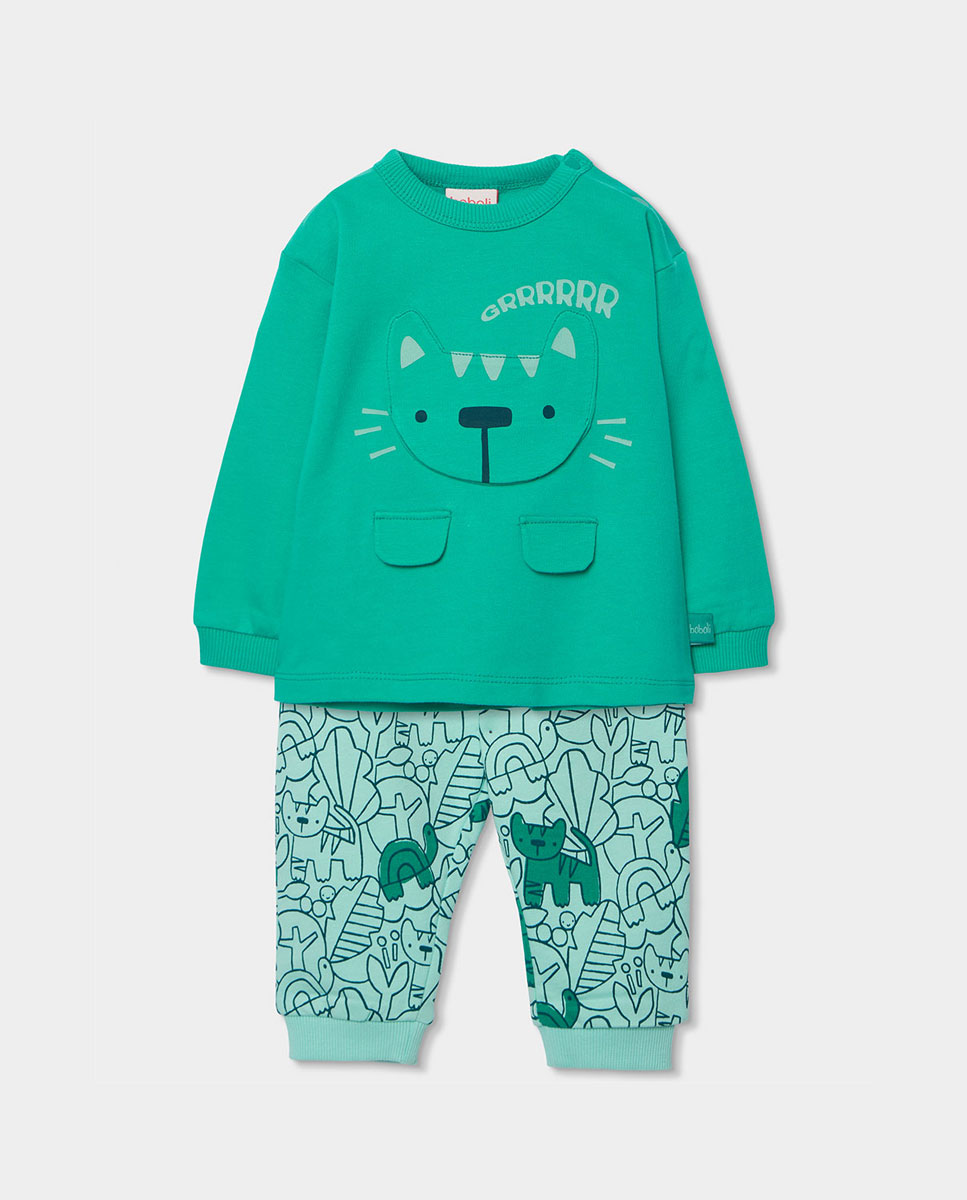 Conjunto de Malha para Bebé Boboli Verde-1