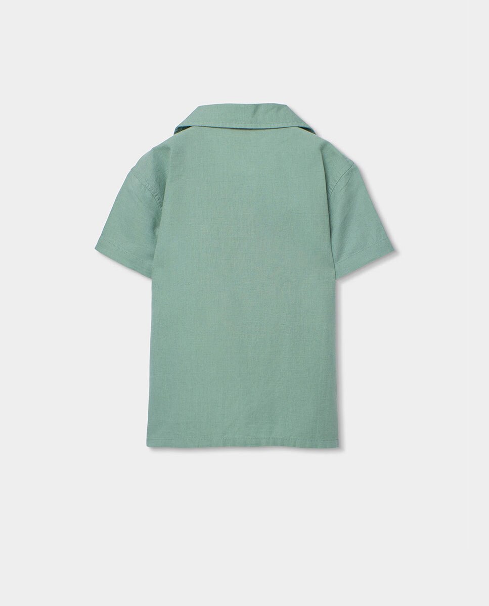 Polo de Linho Infantil Azul-celeste-2
