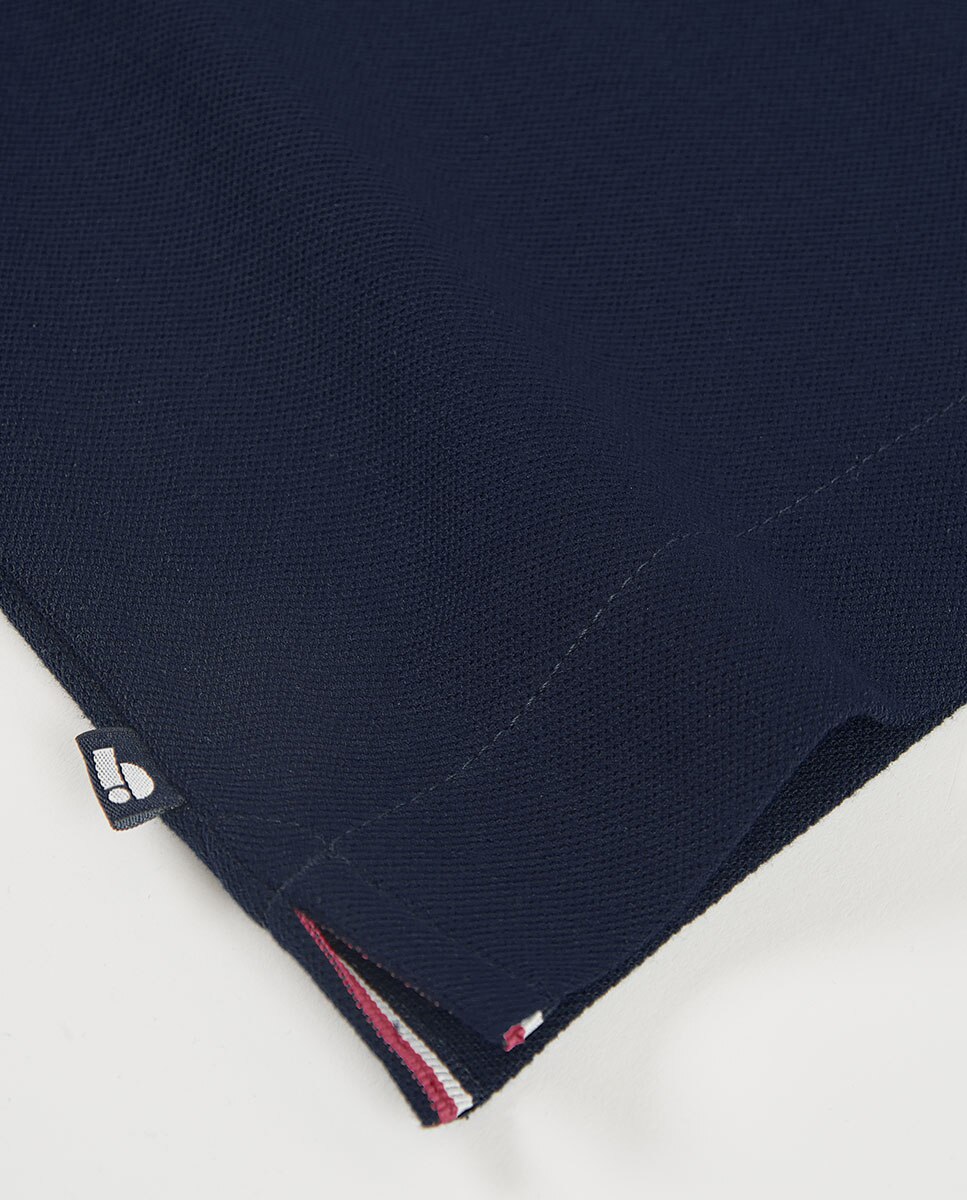 Polo Piqué Infantil Azul-marinho / Rosa-4